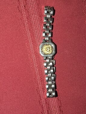 Two-Tone Lion Medallion Link Bracelet - Silver and Gold